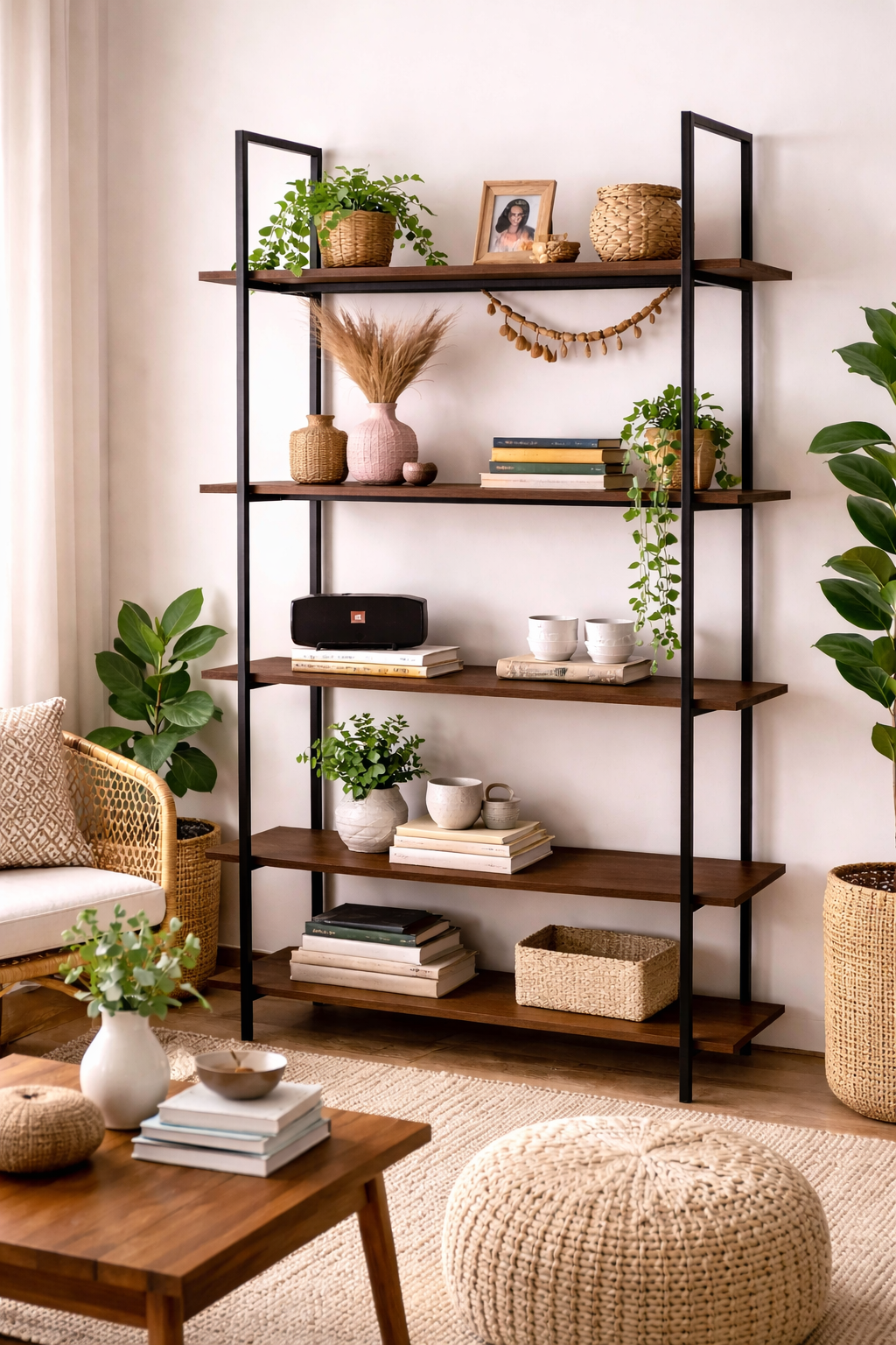 Metal & Wood Display Shelf