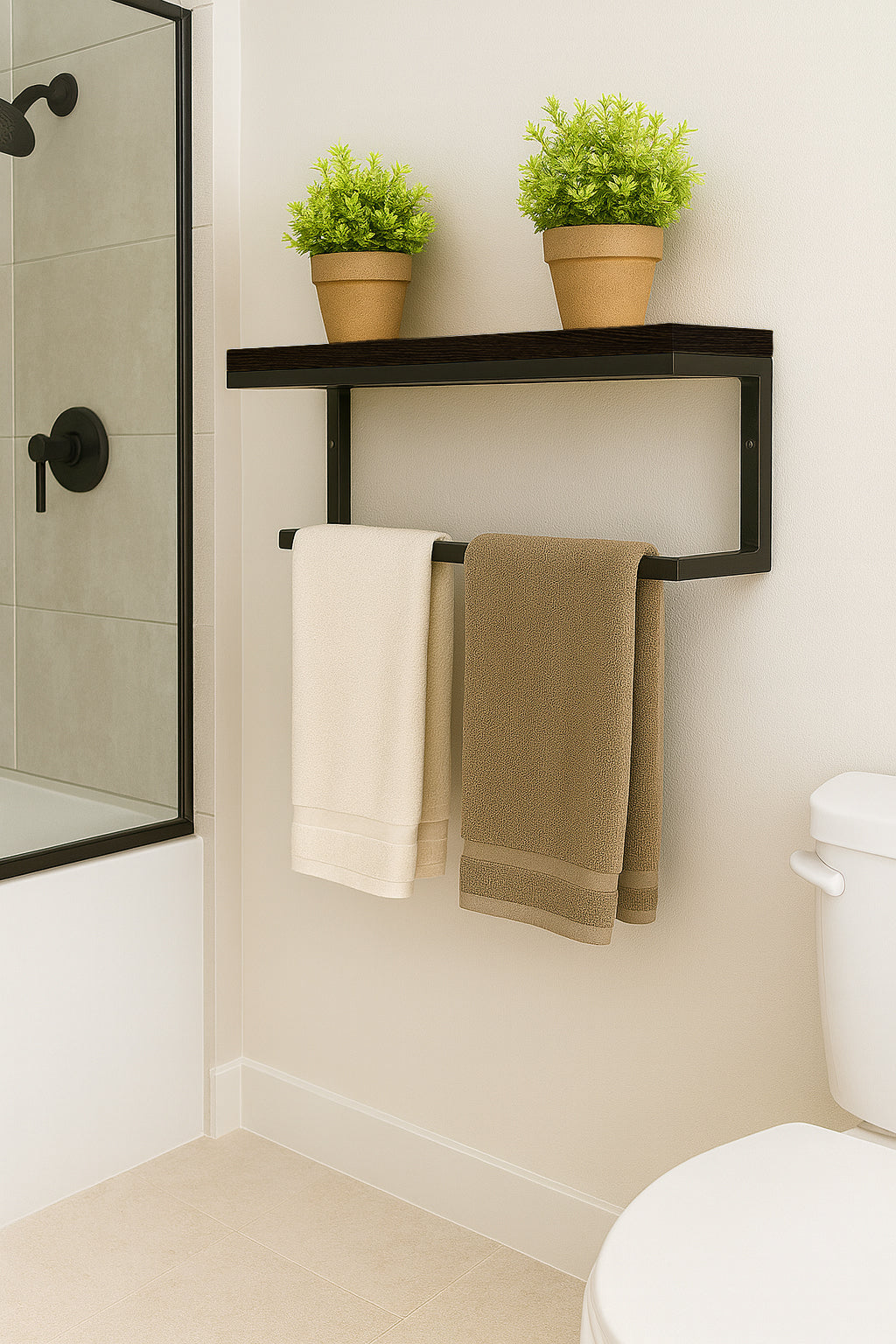 Wall Shelf with Towel Bar