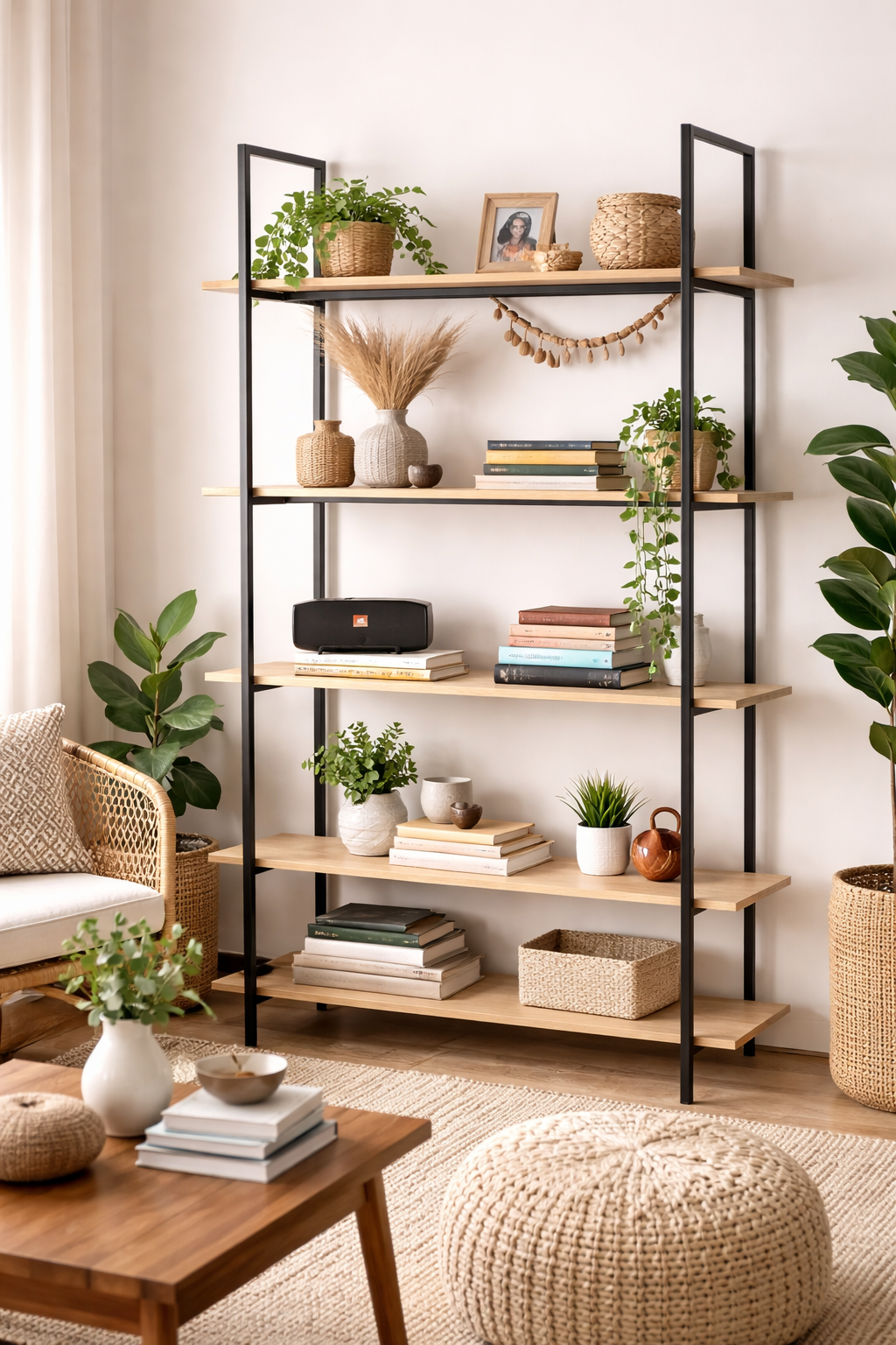Metal & Wood Display Shelf