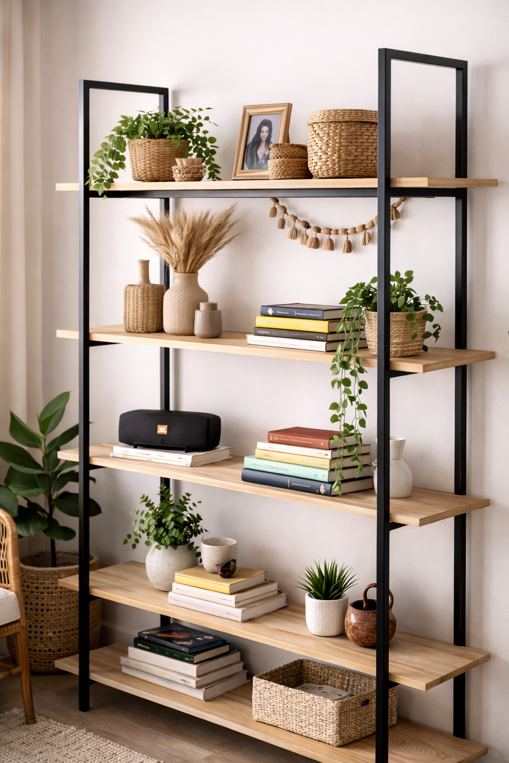 Metal & Wood Display Shelf