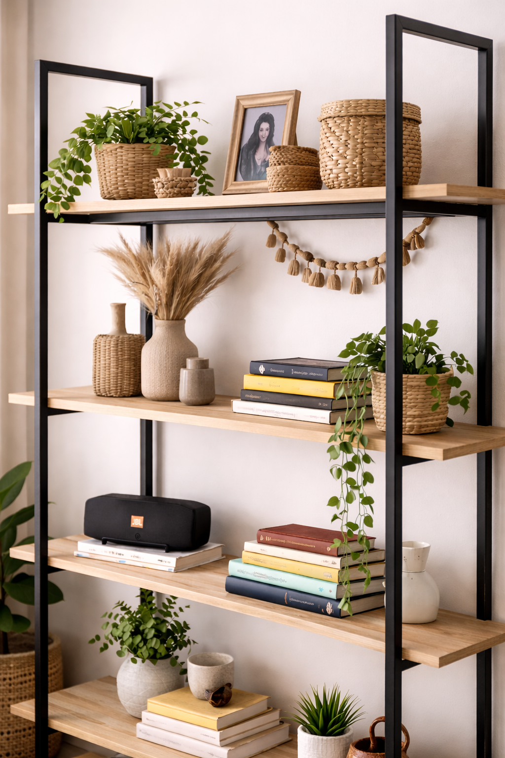 Metal & Wood Display Shelf