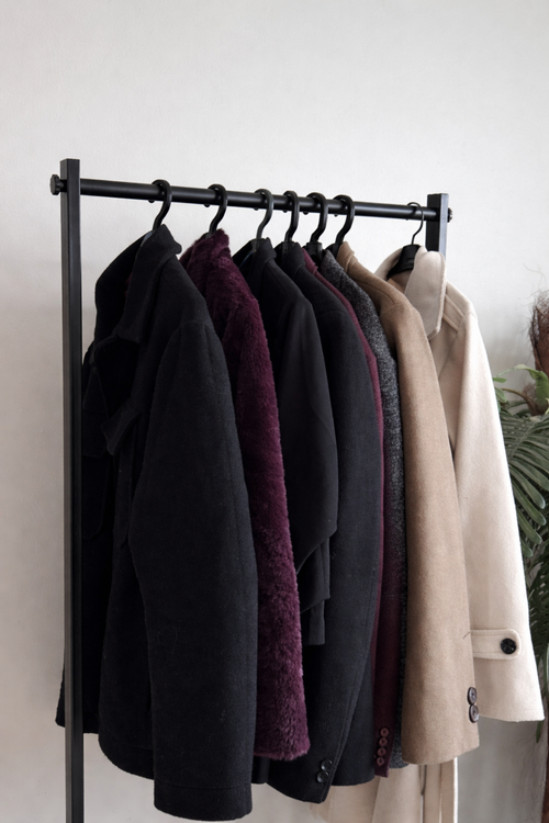  Metal Clothes Stand, Easy Assembly , Space-Saving Organizer for Home, Bedroom & Laundry Room,  Wheel casters for portability