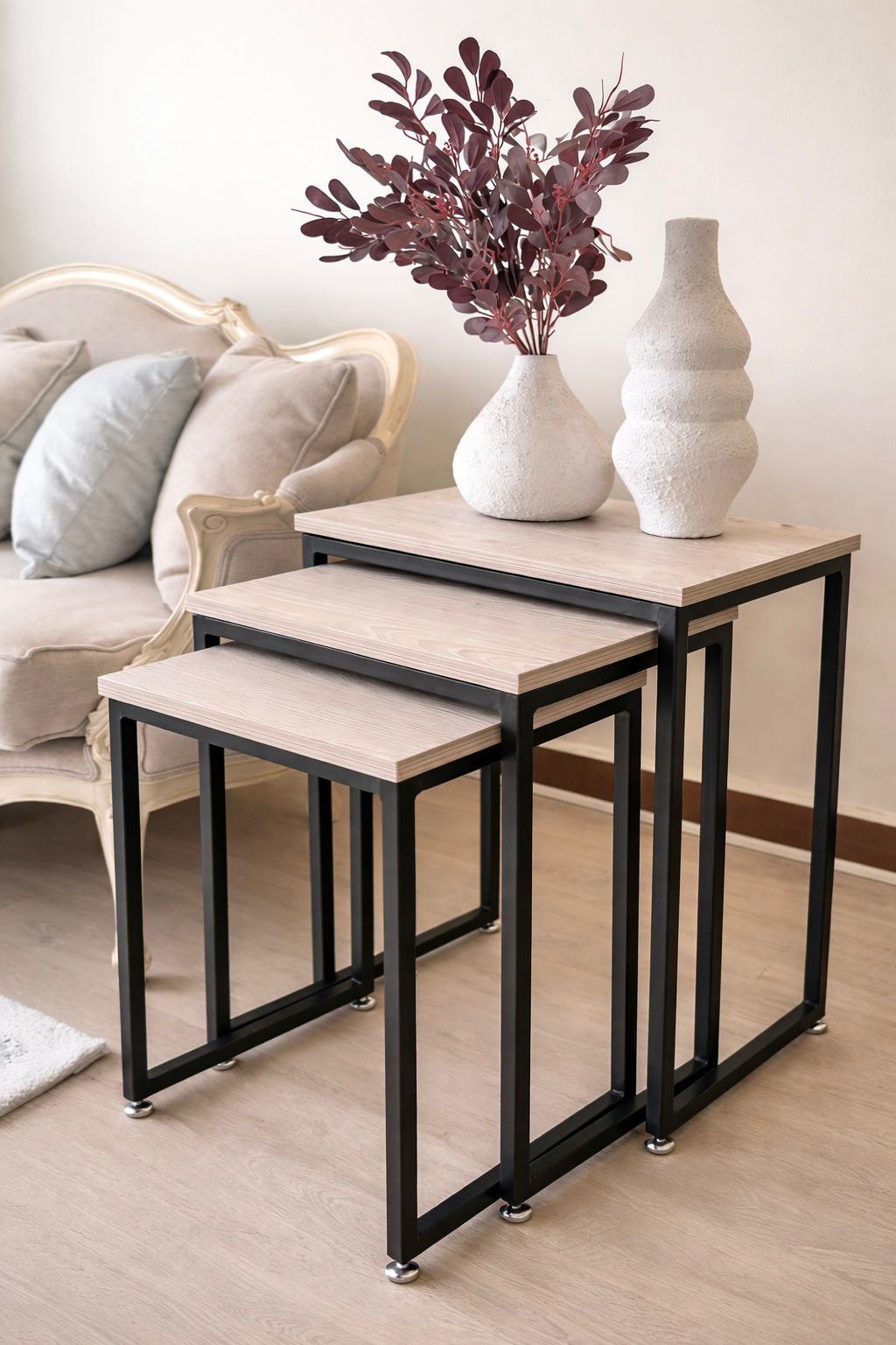  Luxury Nesting Tables 3 in 1 set Compact Modern Design for Space Saving for Any Room Model Office
