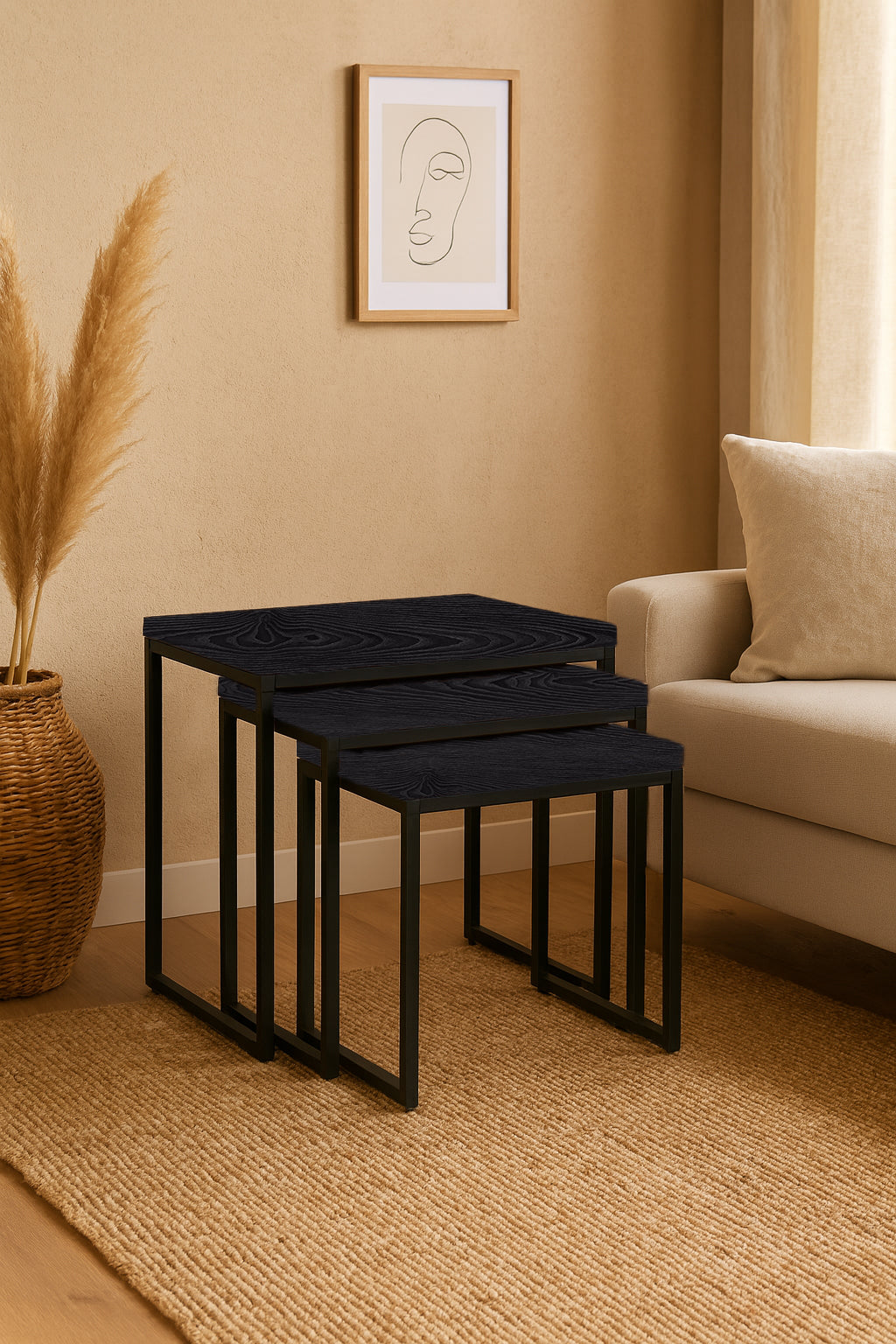  Luxury Nesting Tables 3 in 1 set Compact Modern Design for Space Saving for Any Room Model Office